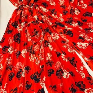 Anthropologie Red Floral Wedding Dress